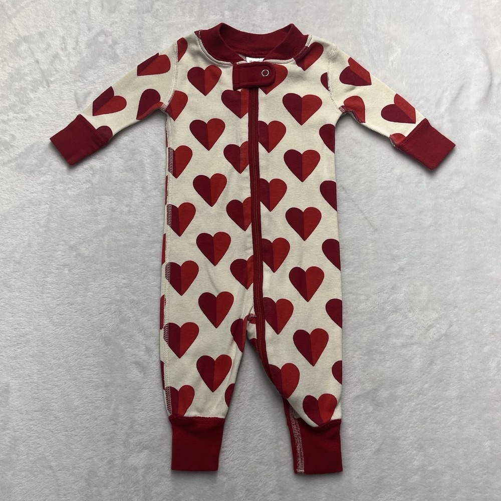 Hanna Andersson Heart Sleeper Unisex Baby 0-3m VDay Valentine Organic Cotton